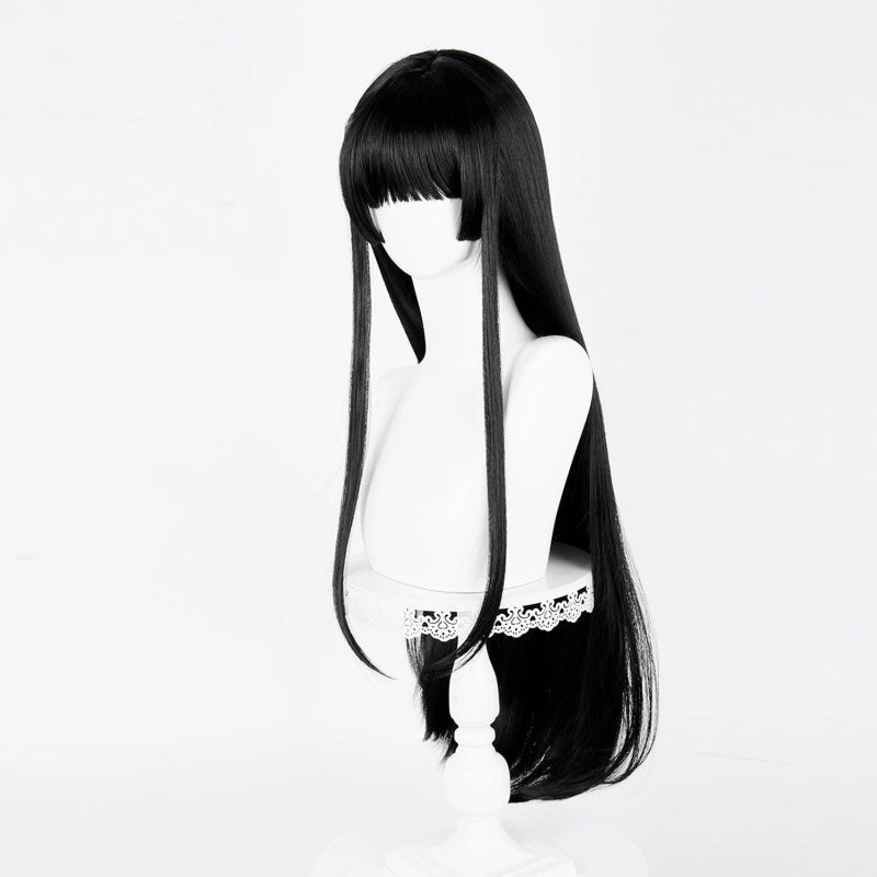 L - email Wig Wuthering Waves Chisa Black 85cm Long Straight Halloween Cosplay Wig - lemailwigs