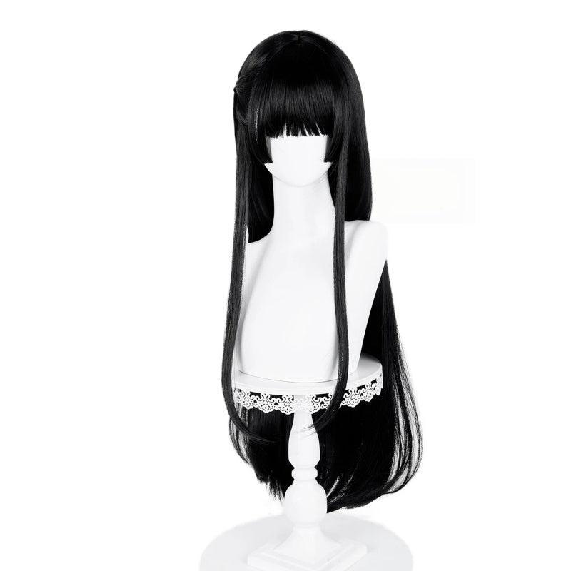 L - email Wig Wuthering Waves Chisa Black 85cm Long Straight Halloween Cosplay Wig - lemailwigs