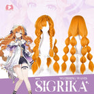 L - email Wig Wuthering Waves Sigrika Orange Long Cosplay Wig - lemailwigs