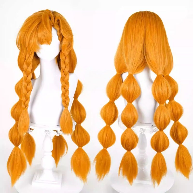 L - email Wig Wuthering Waves Sigrika Orange Long Cosplay Wig - lemailwigs