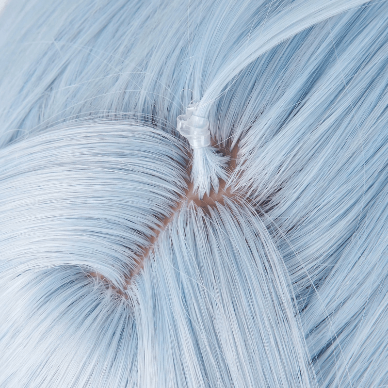 L - email Wig Zenless Zone Zero Lucia Light Blue Long Double Braids Halloween Cosplay Wig - lemailwigs