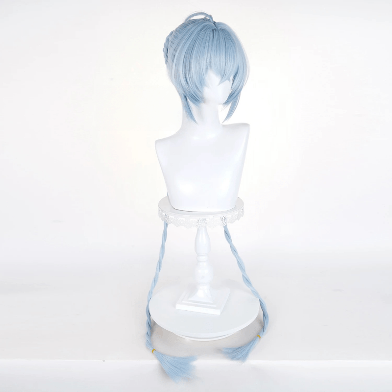 L - email Wig Zenless Zone Zero Lucia Light Blue Long Double Braids Halloween Cosplay Wig - lemailwigs