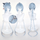 L - email Wig Zenless Zone Zero Lucia Light Blue Long Double Braids Halloween Cosplay Wig - lemailwigs