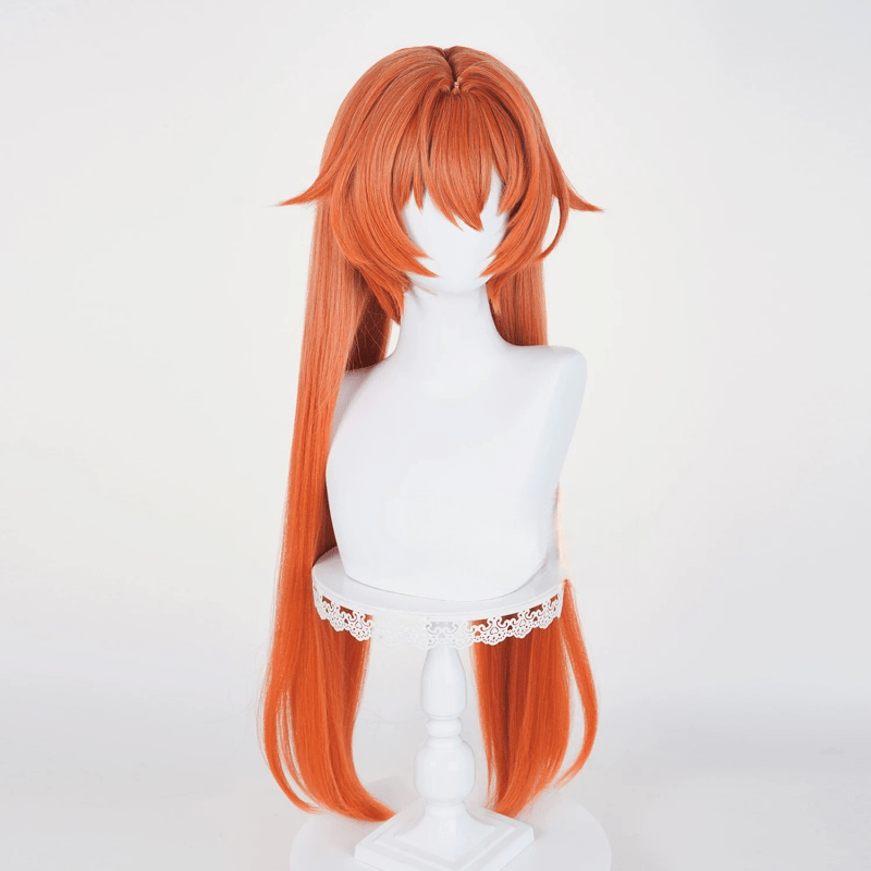 L - email Wig Zenless Zone Zero Orphie Orange Long Halloween Cosplay Wig - lemailwigs