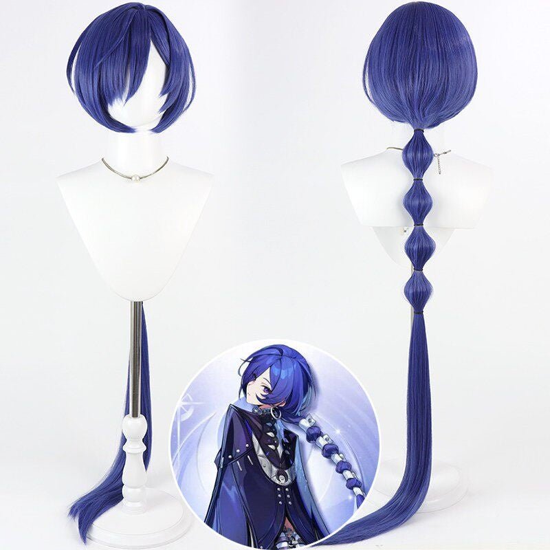 L - email Wig Zenless Zone Zero Promeia Blue Cosplay Wig - lemailwigs