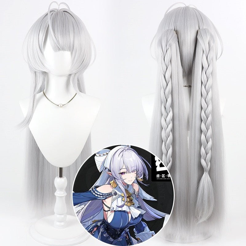 L - email Wig Zenless Zone Zero Velina Airgid Silver White Cosplay Wig - lemailwigs