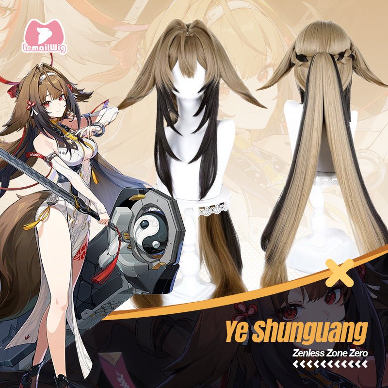 L - email Wig Zenless Zone Zero Ye Shunguang Mixed Colors Long Cosplay Wig - lemailwigs