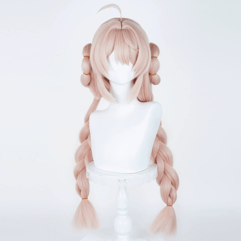 L - email Wig Zenless Zone Zero Zhao Pink 85cm Double Braids Cosplay Wig - lemailwigs