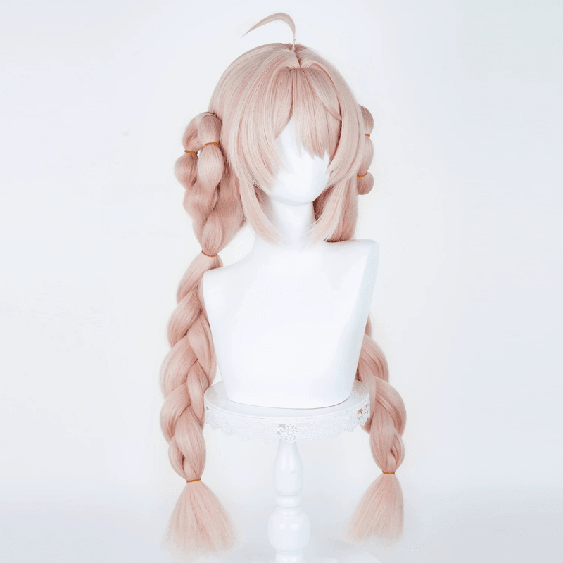 L - email Wig Zenless Zone Zero Zhao Pink 85cm Double Braids Cosplay Wig - lemailwigs