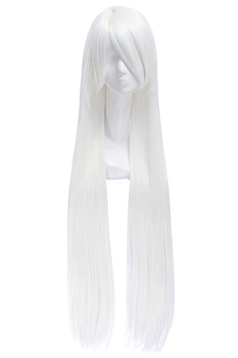 【Last Batch】L - email Wig 100cm Long White Anime Inuyasha Straight Cosplay Wig - lemailwigs