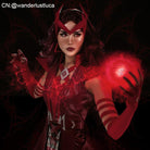 Lemail Wig Scarlet Witch Deep Red Curly Front Lace Wig - lemailwigs