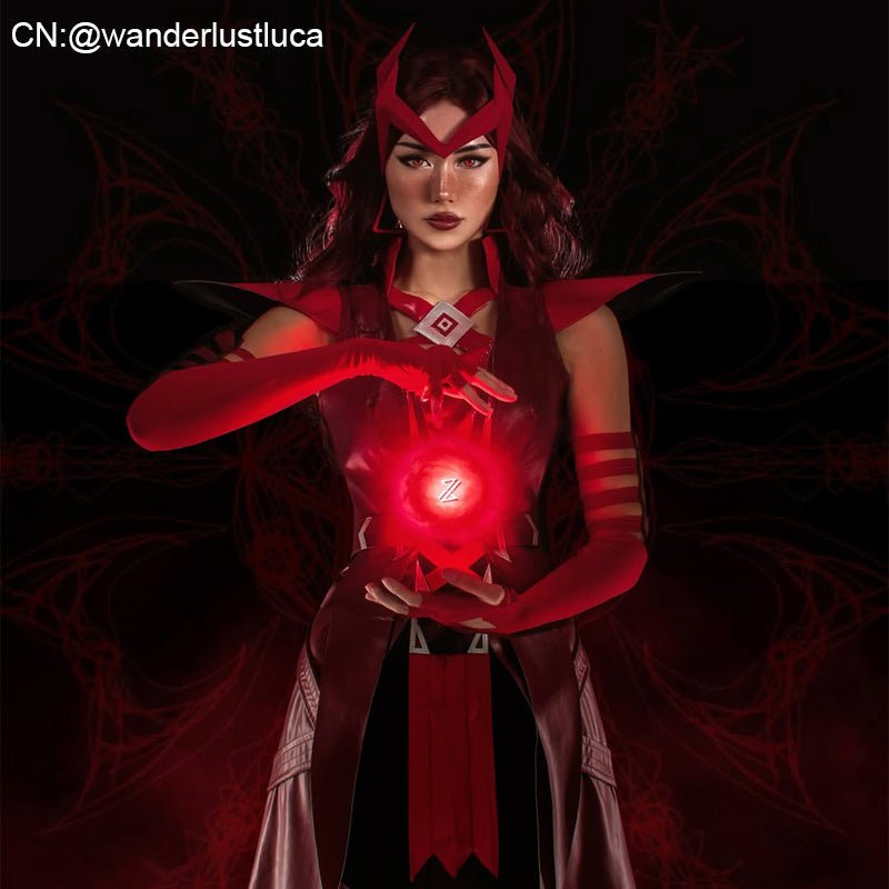 Lemail Wig Scarlet Witch Deep Red Curly Front Lace Wig - lemailwigs