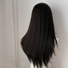 Lemailwig Black Long Straight Air Bangs Front Lace 65cm Wig - lemailwigs