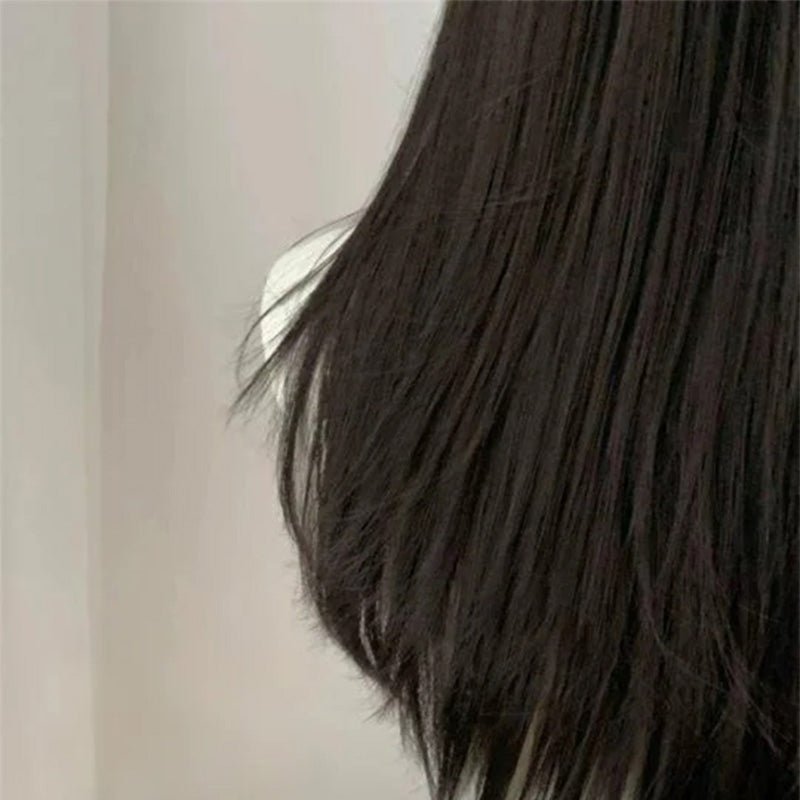 Lemailwig Black Long Straight Air Bangs Front Lace 65cm Wig - lemailwigs