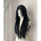 Lemailwig Black Long Straight Font Lace Wig - lemailwigs