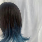 Lemailwig Black Mix Blue Gradient Short Front Lace 38cm Wig - lemailwigs