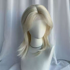 Lemailwig Blonde Brown Mix Gray Black Short Cool Front Lace Wig - lemailwigs