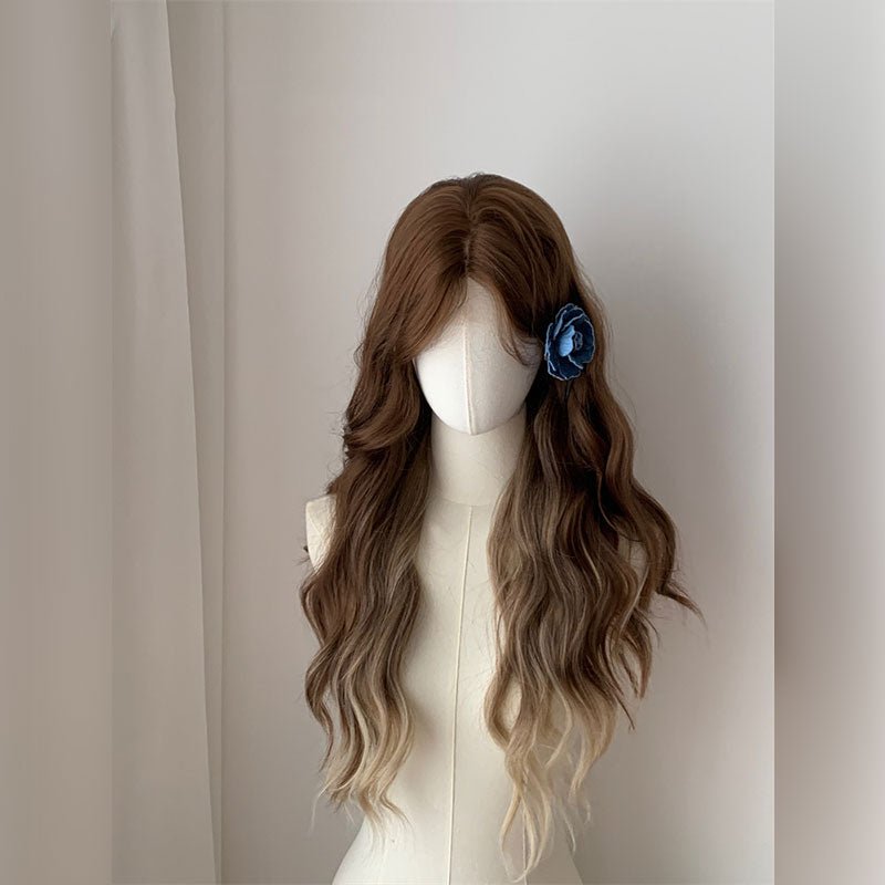 Lemailwig Brown Gradient Curly Front Lace Wig - lemailwigs