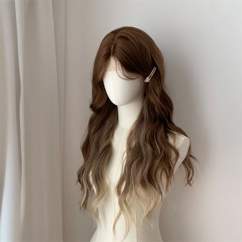 Lemailwig Brown Gradient Curly Front Lace Wig - lemailwigs