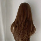 Lemailwig Brown Long Straight Bangs Lace Front 65cm Wig - lemailwigs