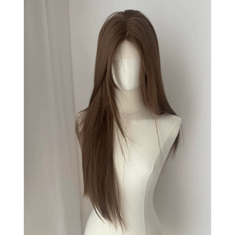 Lemailwig Brown Long Straight Front Lace Wig - lemailwigs