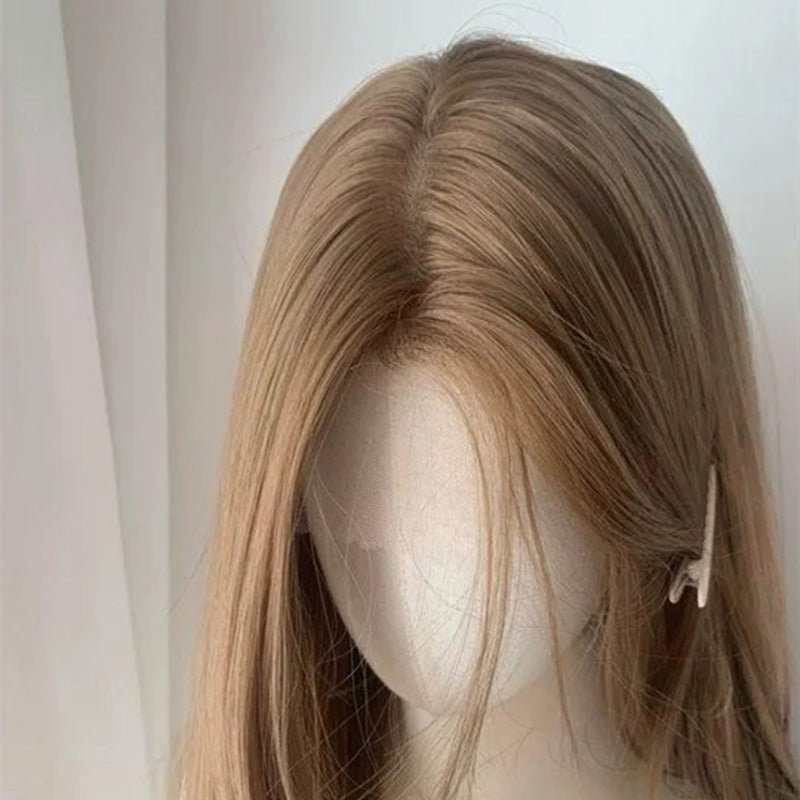 Lemailwig Gold Brown Straight Long Front Lace 55/70cm Wig - lemailwigs