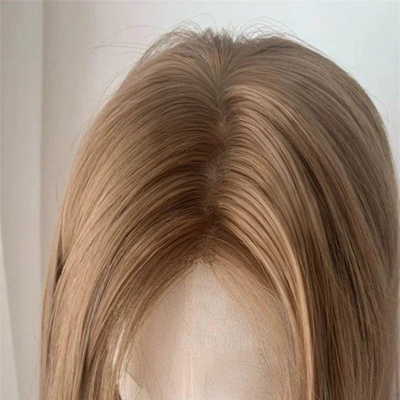 Lemailwig Gold Brown Straight Long Front Lace 55/70cm Wig - lemailwigs