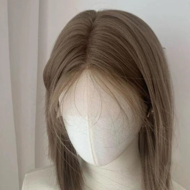 Lemailwig Gray Brown Short Front Lace 30cm Wig - lemailwigs