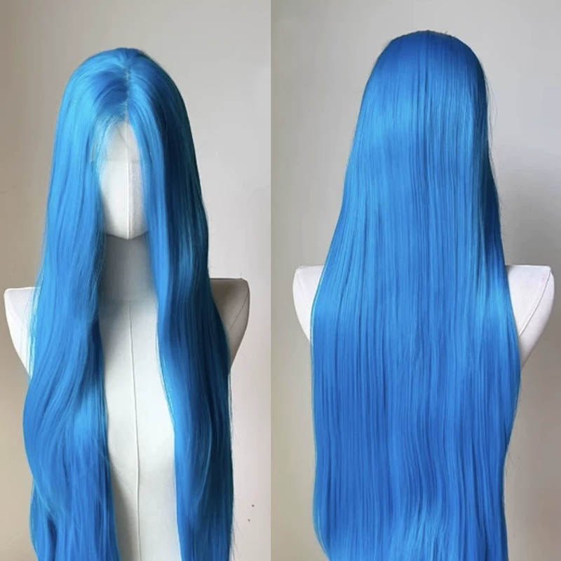 Lemailwig LOL Jinx 100cm Long Blue Color Straight Lace Wig - lemailwigs