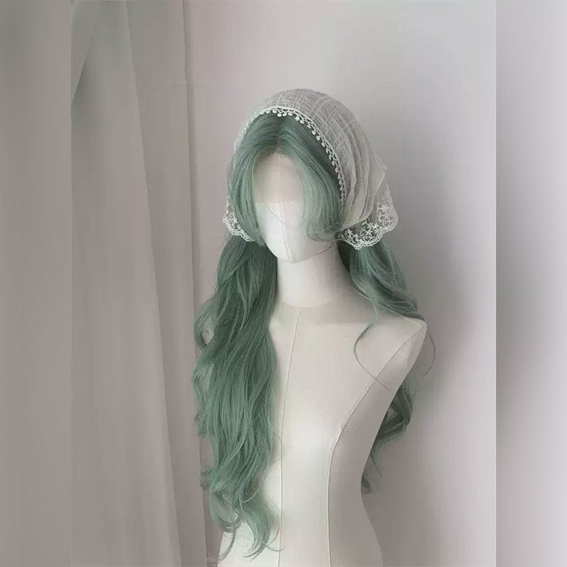 Lemailwig Mint Green Curly Front Lace Wig - lemailwigs