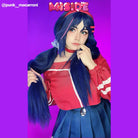 Lemailwig MiSide Mita Cosplay Costume And Deep Blue Long Wig - lemailwigs