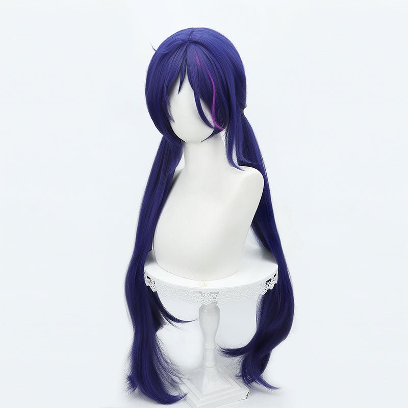 Lemailwig MiSide Mita Cosplay Costume And Deep Blue Long Wig - lemailwigs