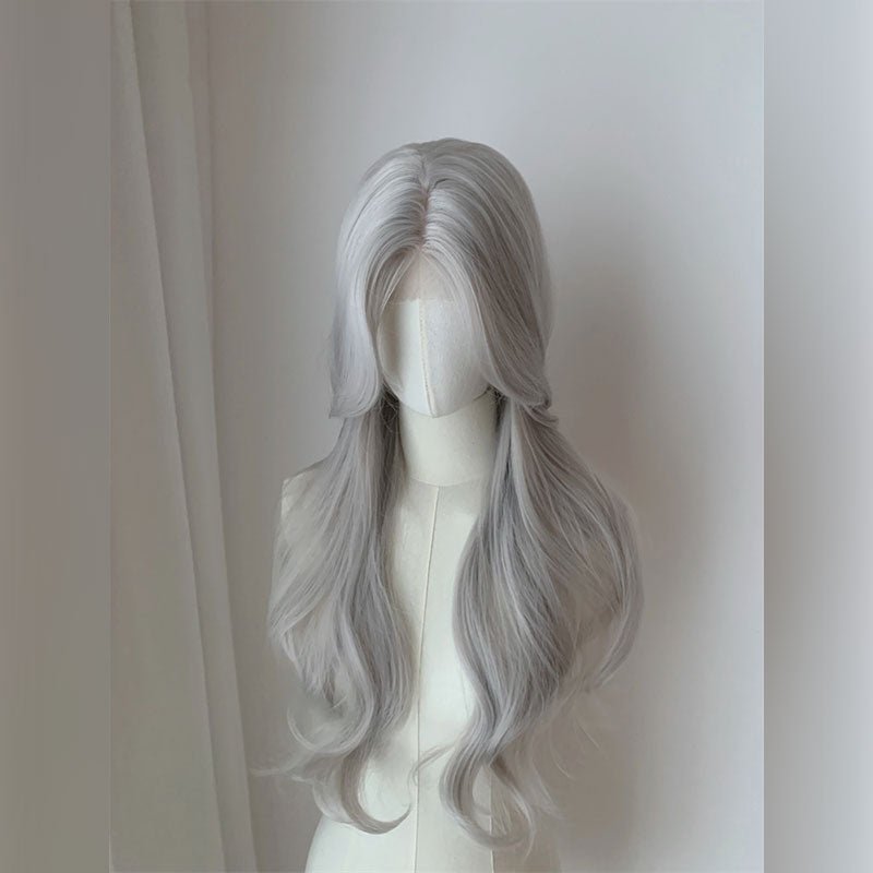 Lemailwig Silver Curly Front Lace 65cm Wig - lemailwigs