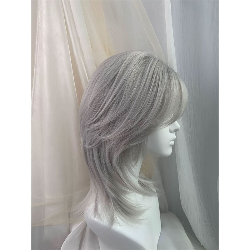 Lemailwig Sliver Grey White Cool Short Front Lace Wig - lemailwigs