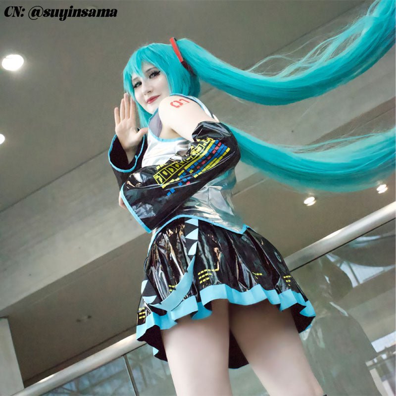 【48HR SHIP】Lemailwig Hatsune Miku Green Double Ponytail Blue 110cm Long Cosplay Wig - lemailwigs