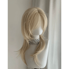 Lemailwig White Gold 55cm Long Front Lace Wig - lemailwigs