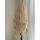 Lemailwig White Gold Long Curly Front Lace Wig - lemailwigs