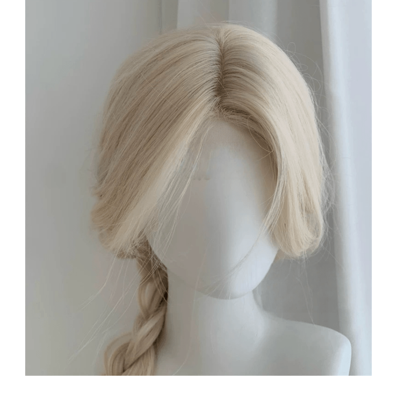 Lemailwig White Gold Long Curly Front Lace Wig - lemailwigs
