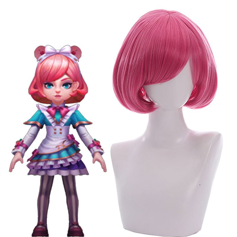 LOL Cafe Cutie Annie Short Pink BoBo Cosplay Wig - lemailwigs