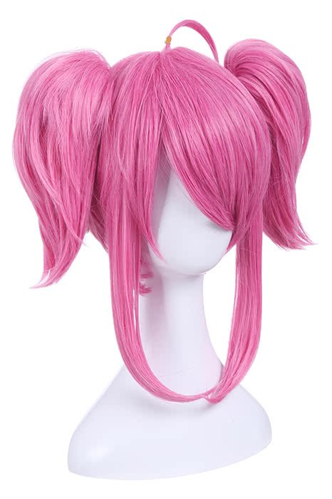 LOL Champion Lux Pink Ponytail Wigs Medium Long Straight Cosplay Party Wigs - lemailwigs