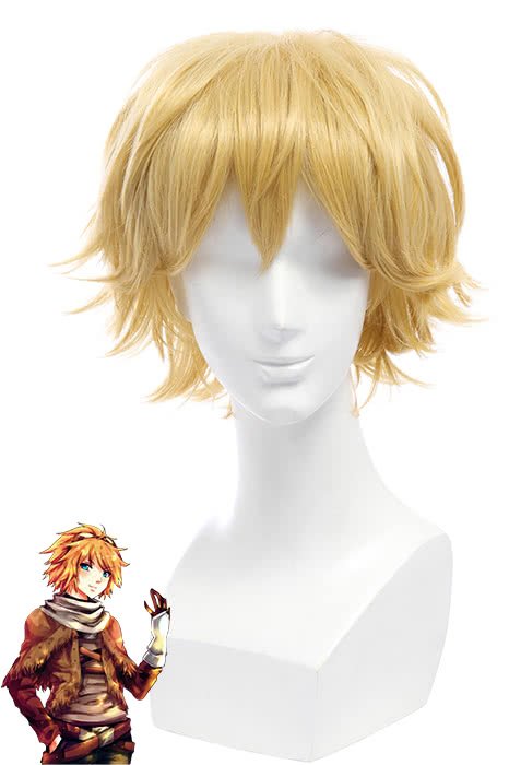 LOL Ezreal Short Yellow Synthetic Male Cosplay Wigs - lemailwigs