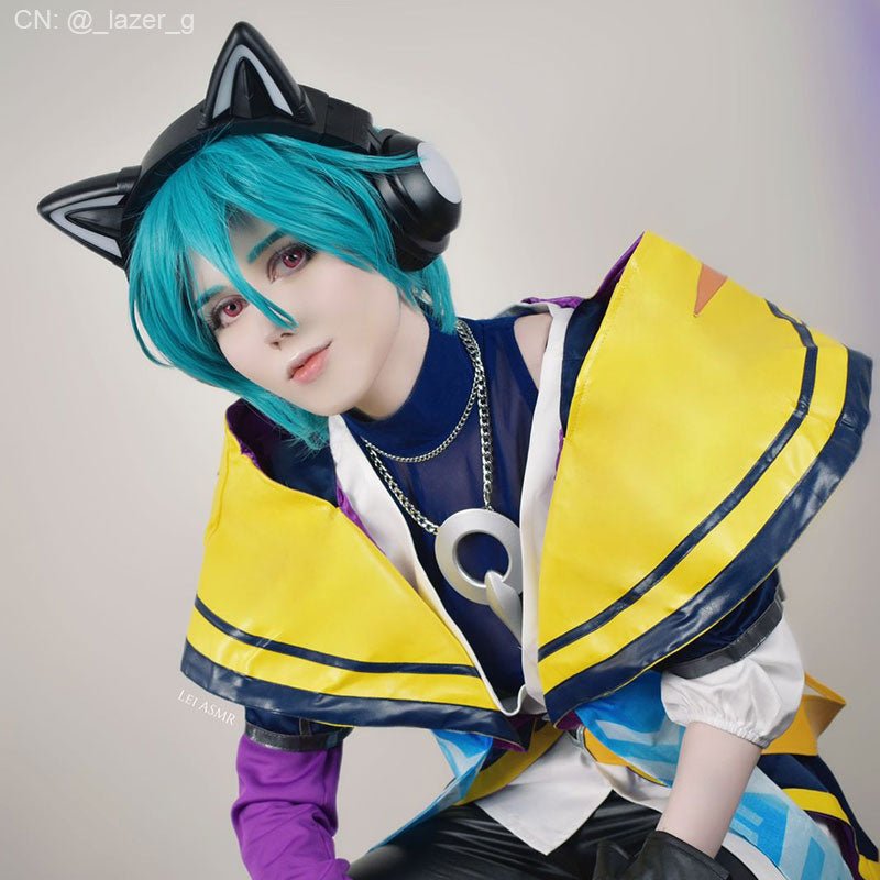 LOL Heartsteel Aphelios Blue Green Cosplay Wig - lemailwigs