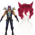 LOL Heartsteel Sett Wine Red Curly Cosplay Wig - lemailwigs