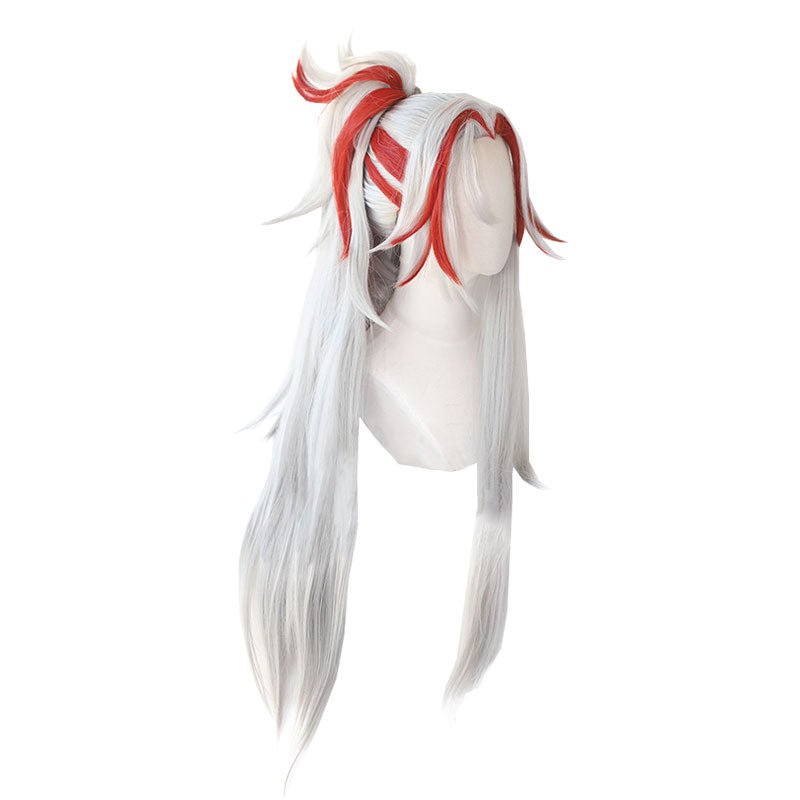 LOL Heartsteel Yone Grey Mixed Red Cosplay Wig - lemailwigs