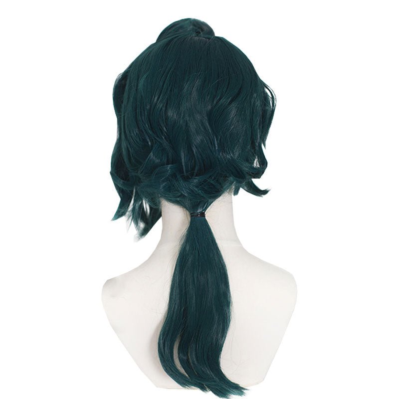 LOL Hwei Short Curly Dark Green Cosplay Wig - lemailwigs