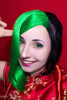 LOL Jinx Firecracker Black Green Super Long Ponytail Loose Cannon Loli Anime Cosplay Wigs - lemailwigs