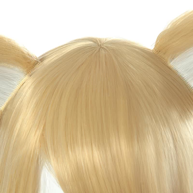 LOL KDA Ahri Long Straight Blonde Cosplay Wigs With Ears - lemailwigs