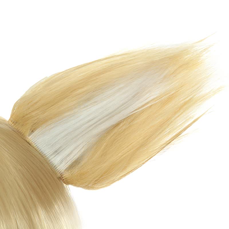 LOL KDA Ahri Long Straight Blonde Cosplay Wigs With Ears - lemailwigs