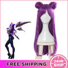 LOL KDA Skin Kaisa Long Straight Purple Cosplay Wigs - lemailwigs