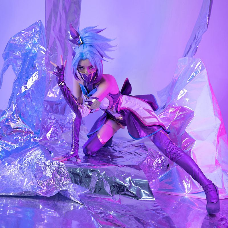 LOL Star Guardian Akali Blue Mixed Purple Cosplay Wigs - lemailwigs
